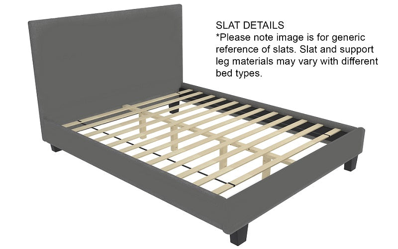 Platform Bed with Bonded Leather - Grey